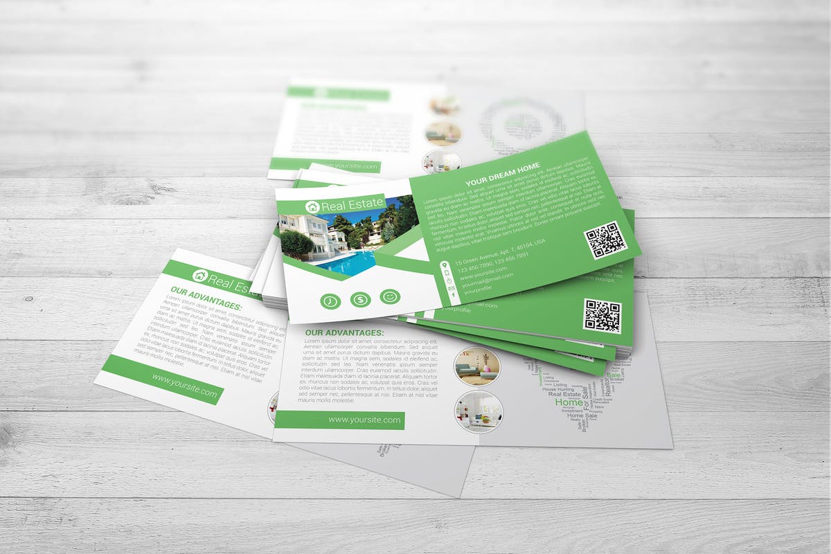 宣传推广广告传单样机 DL Flyer Mock-Up插图