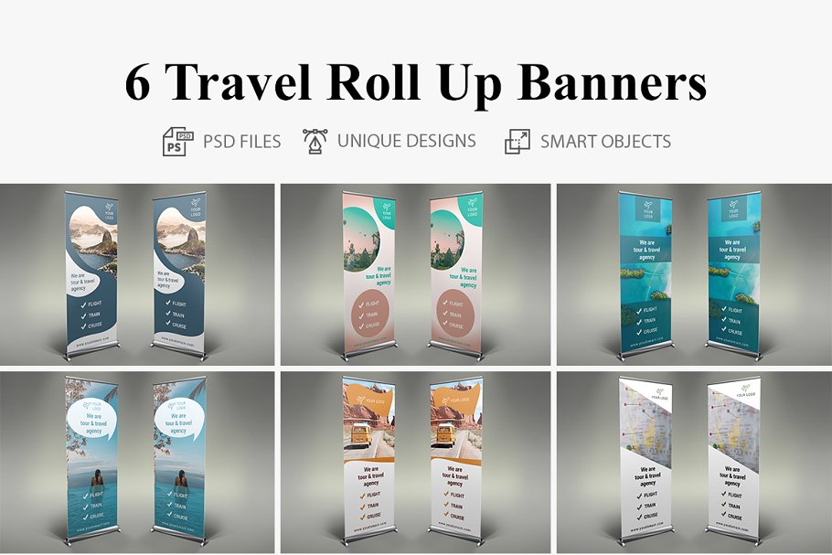 旅行指南易拉宝banner海报模板插图(6)