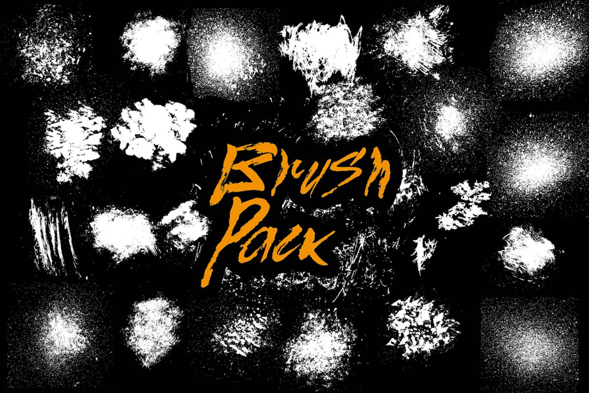 22款泼墨风格AI&PS笔刷 22 Splatter Brushes Pack插图