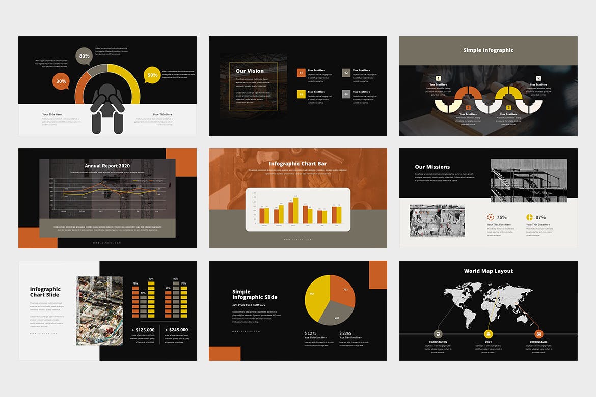 建筑与工程主题Google演示模板素材库精选 Kiniva : Construction & Engineering Google Slides插图(11)