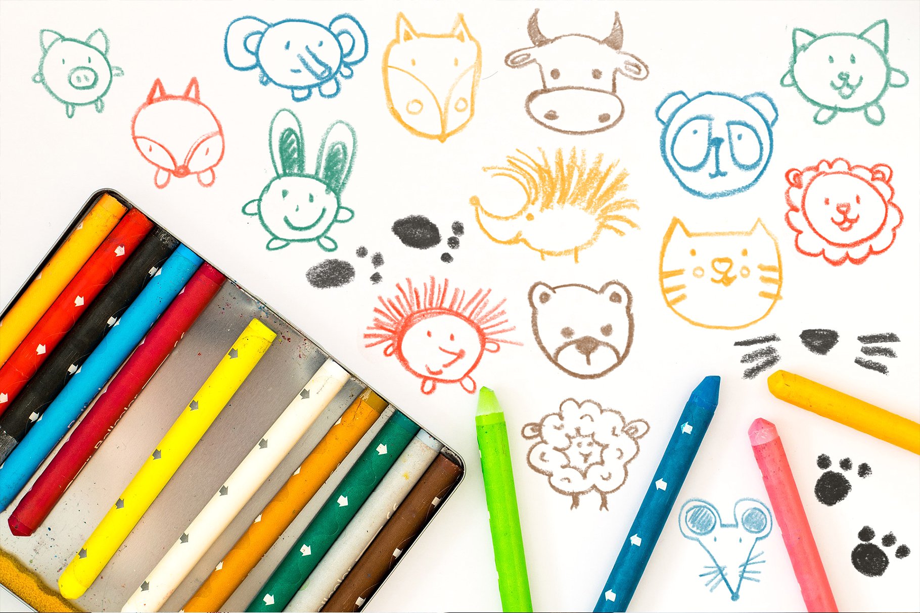 趣味的蜡笔PS笔刷下载 Scribble-PS Brushes [abr]插图(1)