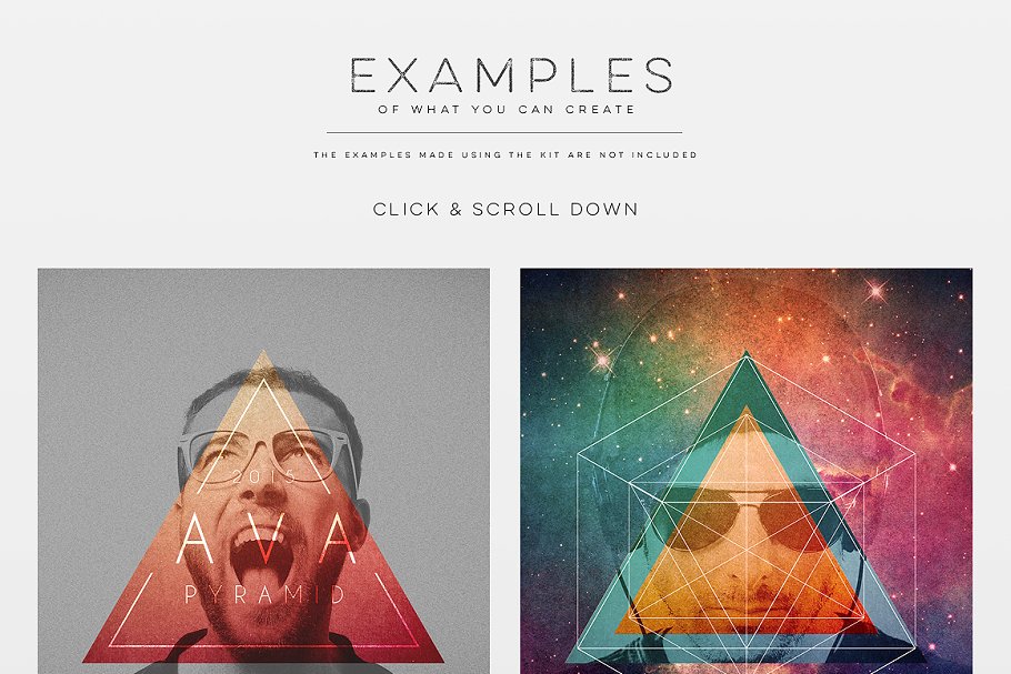 复古嬉皮文化艺术模板 Vintage Hipster Art Templates Bundle插图(13)