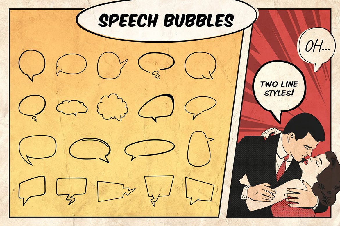 漫威&DC欧美复古漫画插画设计工具包插图(7)