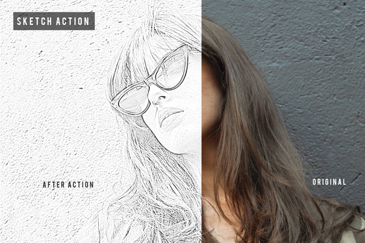 素描大师作品一键生成PS照片特效动作 Sketch Action插图(2)