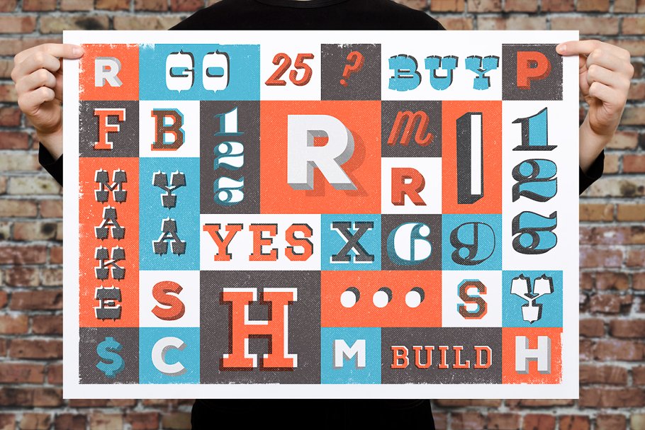 71个复古风格PS字体样式 RetroInk | 71 Retro Ink Effects插图(1)