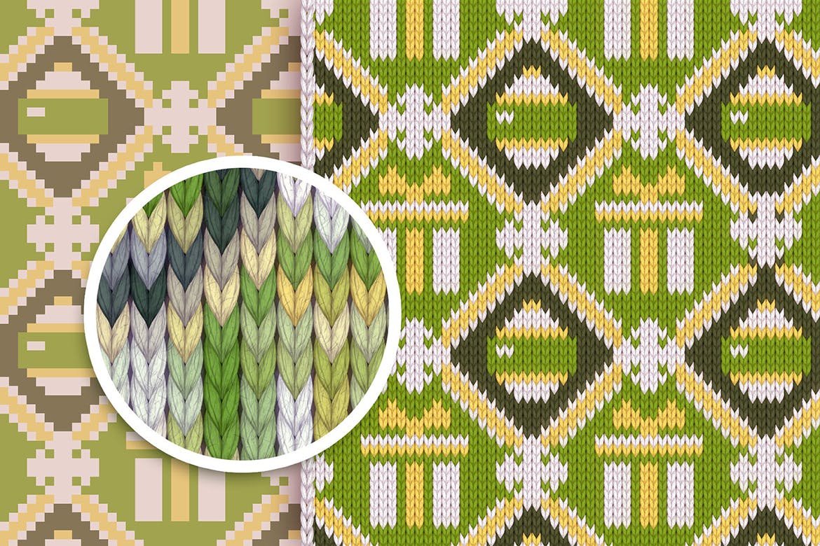 圣诞风格逼真毛衣针织纹理PS动作 Ugly Christmas Sweater Action插图(2)