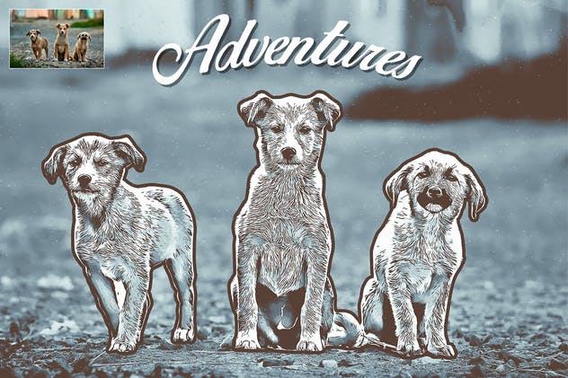 复古漫画素描艺术效果Photoshop动作 Illustrator – Vector Art Photoshop Action插图(6)