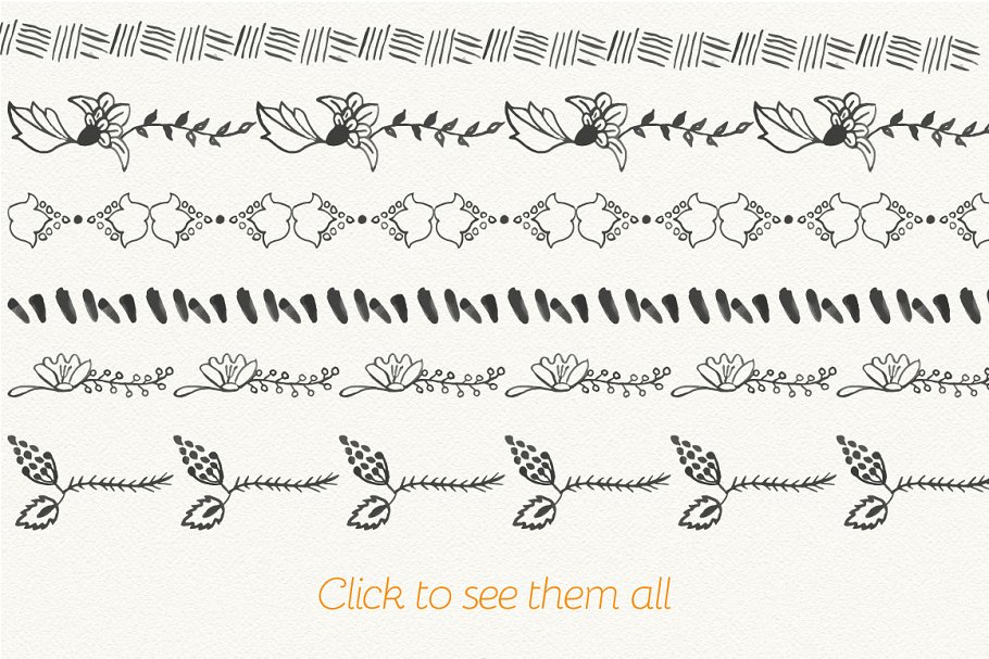 100款水彩手绘图案AI笔刷 Watercolor vector pattern brushes插图(4)