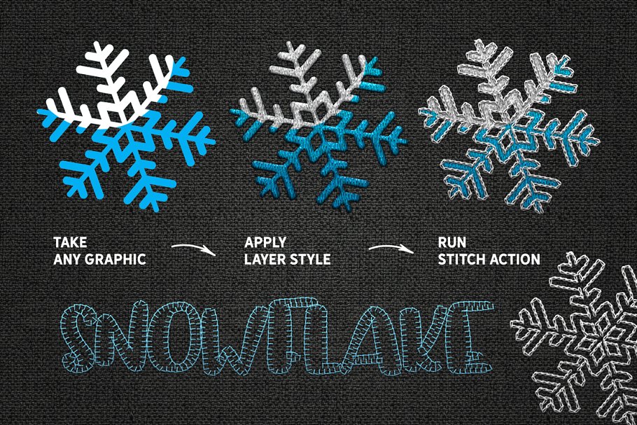 裁缝缝线效果PS笔刷 STITCH Effect Photoshop Tooklit插图(2)