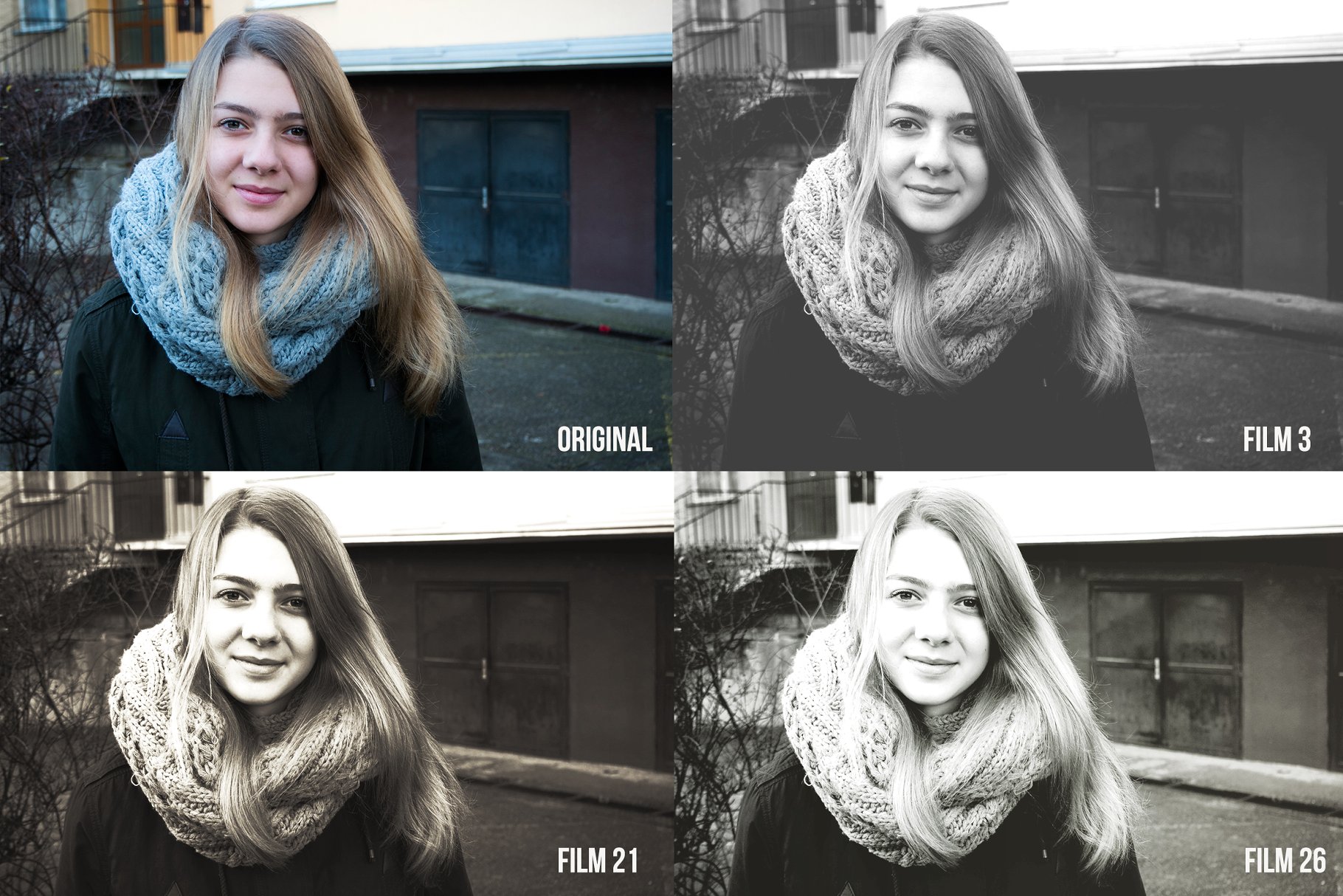 高端黑白人像照片效果PS动作 Black and white pro photo PS actions插图(4)