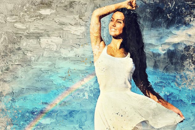 厚涂手法油画效果一键生成PS动作 Impasto Oil Paint Photoshop Action插图(2)