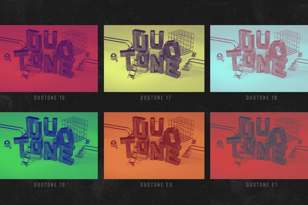 双色调照片调色PS动作 Duotone Photoshop Actions插图(8)