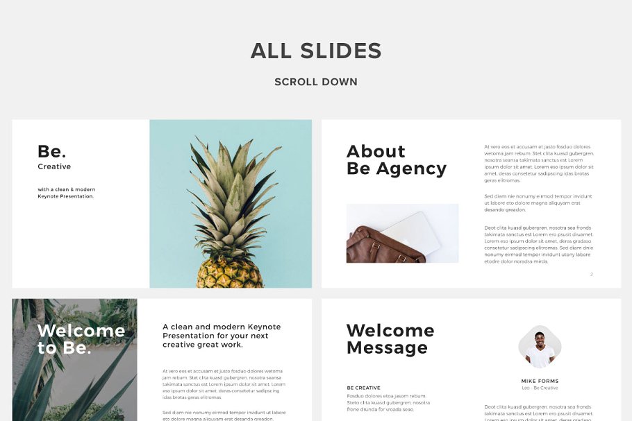 125+页现代、创意及简约 Keynote 幻灯片模板+30高清照片 Be. Keynote Presentation + 30 Photos插图(5)