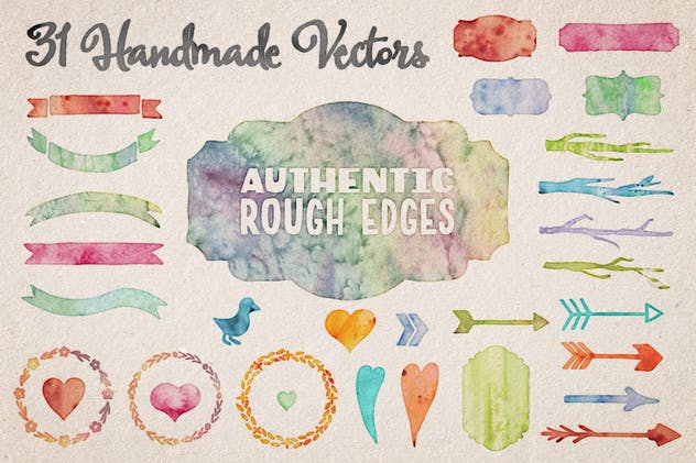 DIY水彩插画设计工具包v1（样式/PS笔刷/纹理） Watercolor Magic Volume 1插图(4)