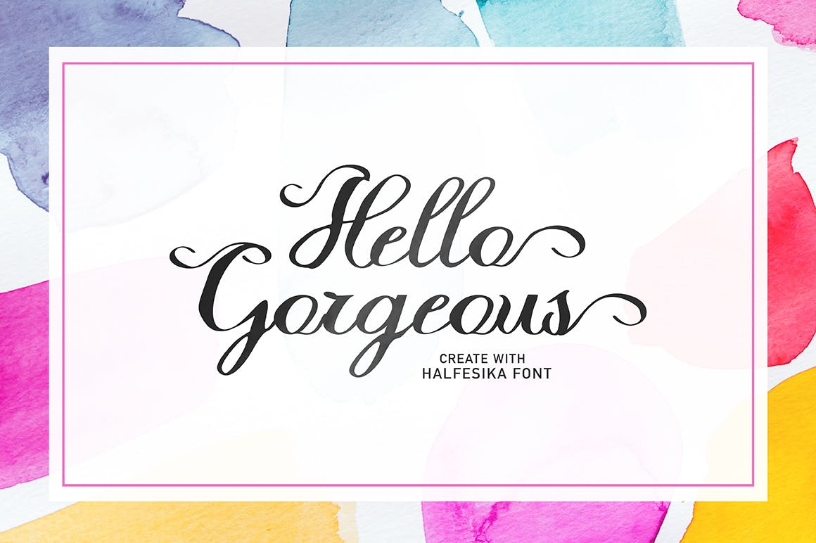 时尚粗糙边缘创意英文书法字体 Halfesika Script插图(3)