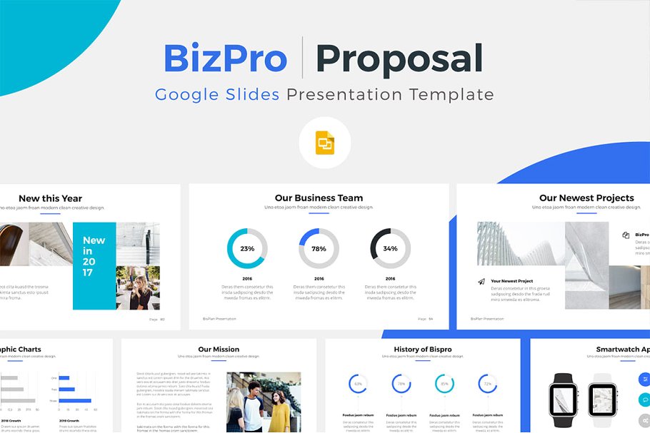 项目投标竞标谷歌幻灯片模板 BizPro. Google Slides Template +Gift插图(15)