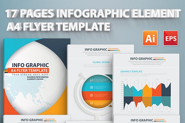 数据演示信息图标元素设计模板 17 Pages Info Graphic Elements Design插图(1)