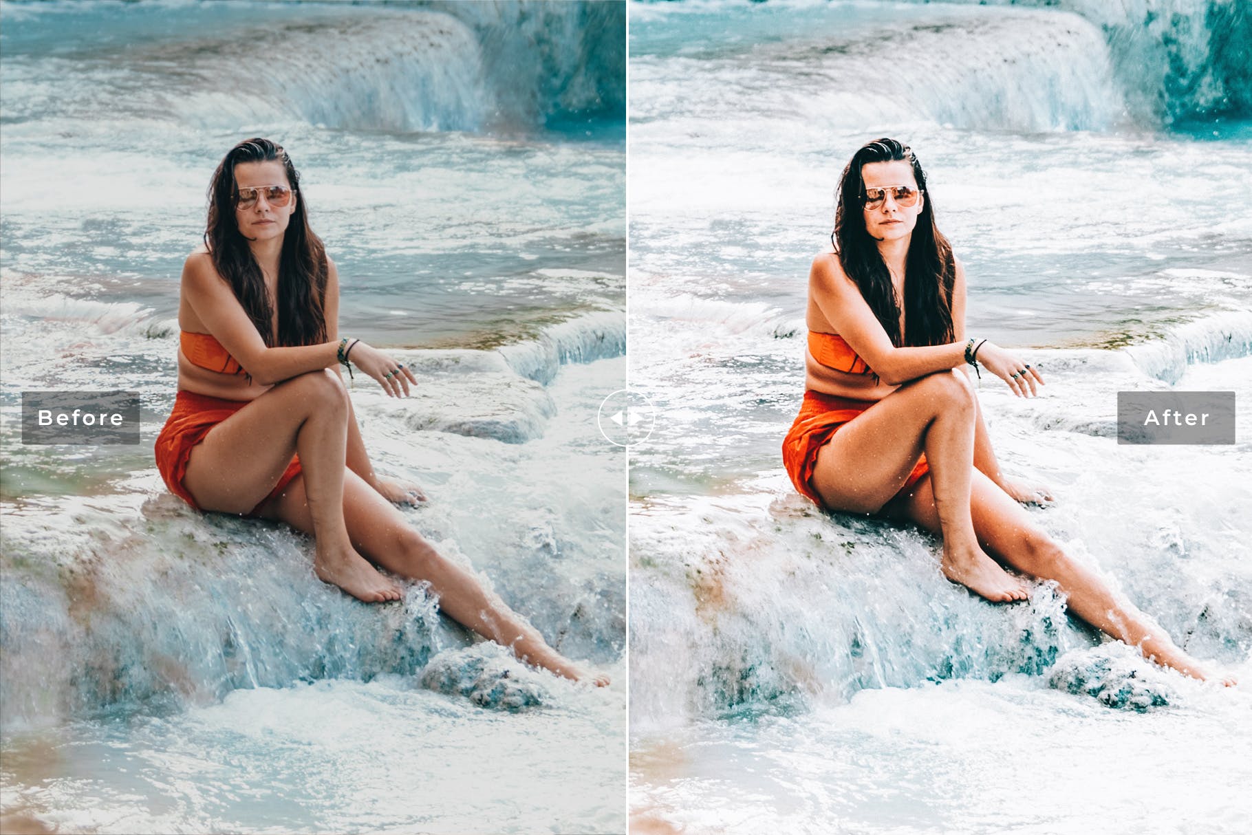 透亮蓝色&绿松石色照片调色滤镜Lightroom预设 Calypso Mobile & Desktop Lightroom Presets插图(1)