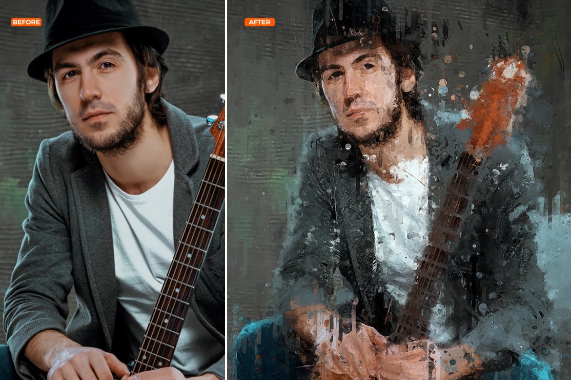 抽象颜料油画效果一键生成PS动作 Painting Photoshop Action插图(8)