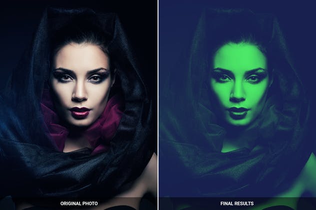 120款数码暗房双色调照片特效PS动作 120 Duotone Photoshop Actions插图(2)