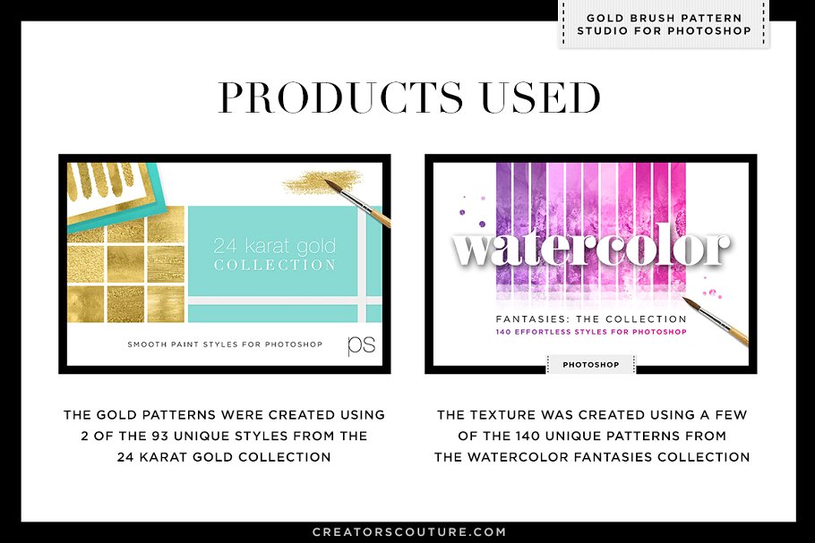 闪闪发光的金粉图层样式 Gold Brush Pattern Studio Photoshop插图(4)