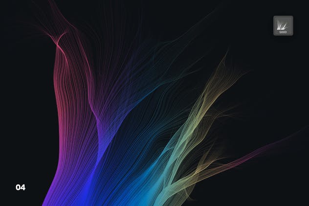 丝滑头发波纹图案PS笔刷 Smooth Hair Flow Photoshop Brushes插图(4)