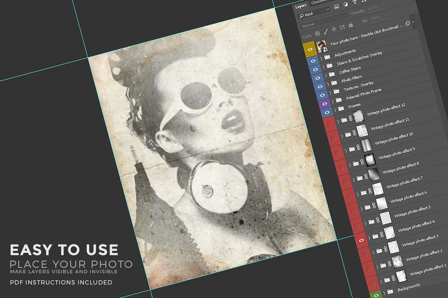 复古嬉皮文化艺术模板 Vintage Hipster Art Templates Bundle插图(30)