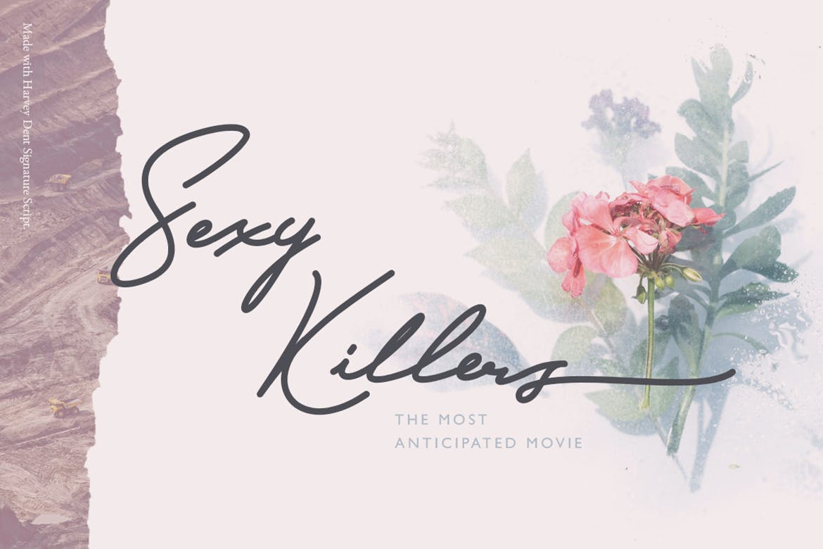 哈维·登特英文钢笔连笔签名字体 Harvey Dent Signature插图(1)