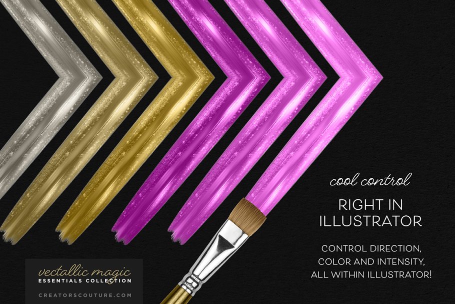 惊人美丽的金属油漆AI笔刷 Vectallic Magic Brush Revolution!插图(5)