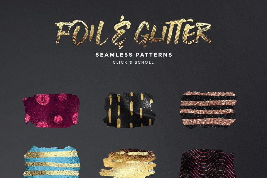 300+金光闪闪金箔图层样式 300+ Gold Glitter Foil Styles插图(7)