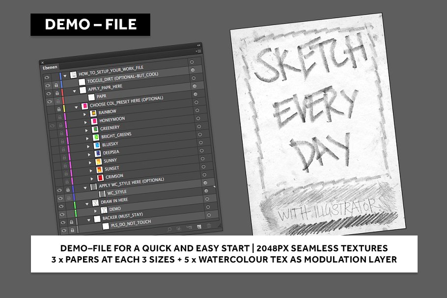 逼真铅笔笔画笔迹AI笔刷 REAL PENZILS FOR Ai插图(2)