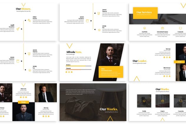 金融行业适用的酷黑背景现代风格Keynote幻灯片模板 Bizzi – Modern Business Keynote Template插图(2)