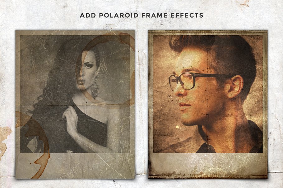 复古怀旧风格照片效果处理PSD图层 Vintage Photo Creator插图(2)