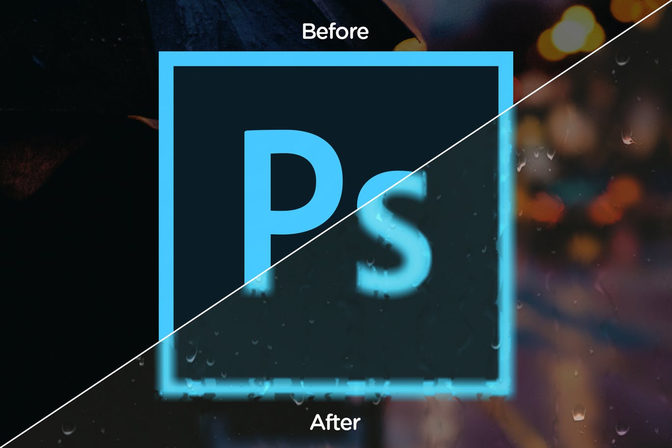 照片快速添加湿玻璃镜面效果PSD模板 Kremun – Wet Glass Photo Effect插图(1)