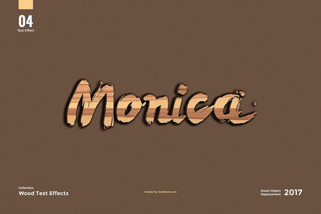 8款超逼真木纹效果PS字体样式 8 Wood Text Effects插图(5)