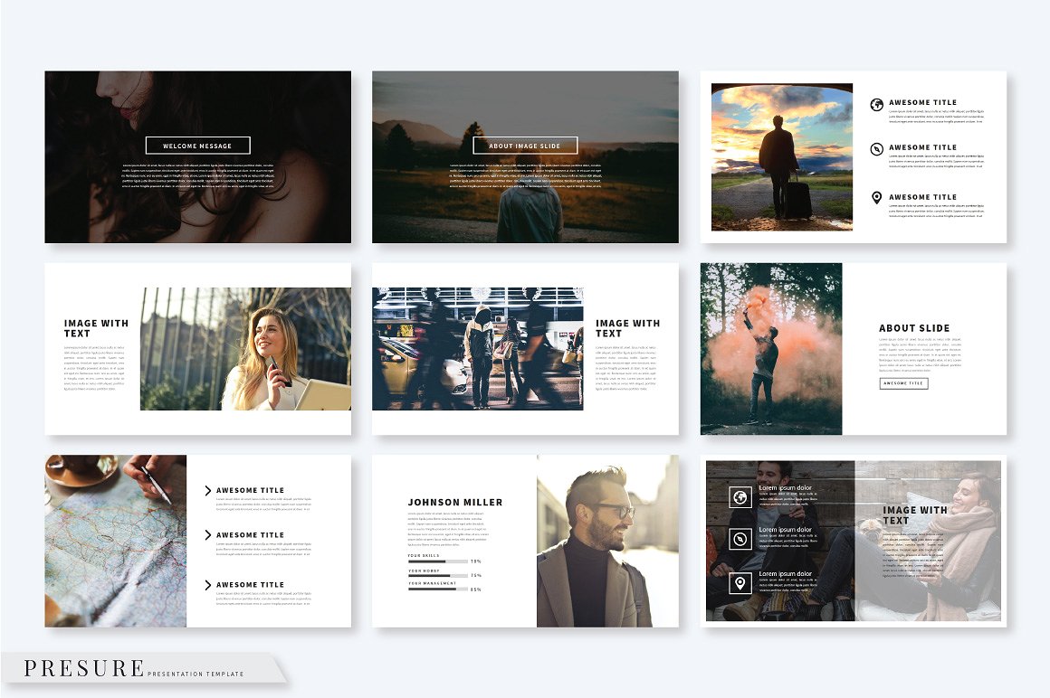 时尚、休闲、独特的Presure Powerpoint模版插图(1)