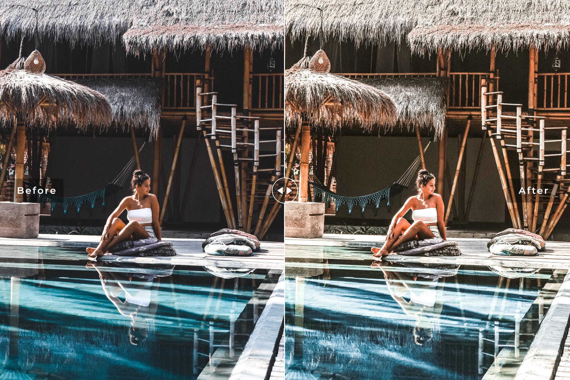 浅绿流行色调人像摄影后期处理LR调色预设 Tropical Mobile & Desktop Lightroom Presets插图(2)