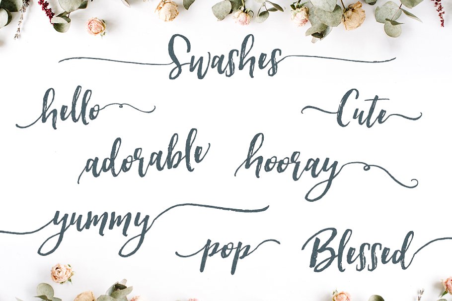 轻舞飞扬般流畅画笔笔刷英文字体 Hartley Rough Brush Script Font插图(7)