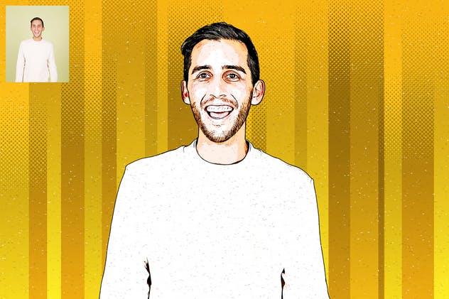 复古漫画素描艺术效果Photoshop动作 Illustrator – Vector Art Photoshop Action插图(2)