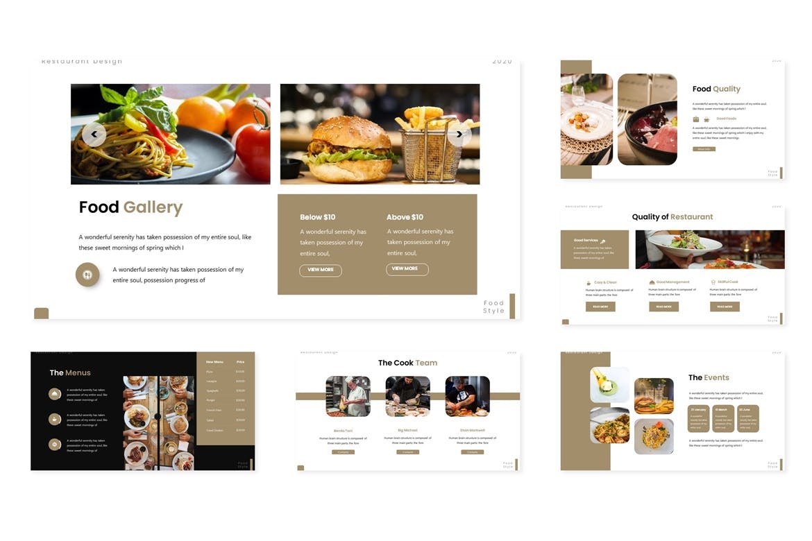 餐饮公司/业务介绍素材库精选Keynote模板模板 Our Resto – Keynote Template插图(2)