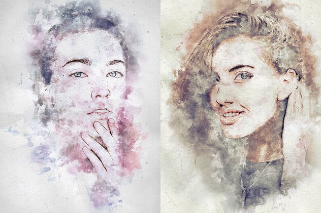 炫彩照片水彩艺术效果生成PS动作 Watercolor Photoshop Action插图(9)