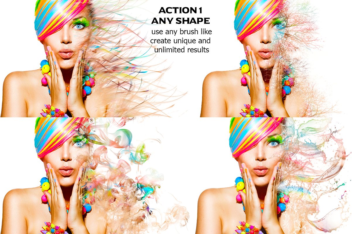 8款炫彩人像消失特效照片处理动作 8 Dispersion Actions for Photoshop插图(2)