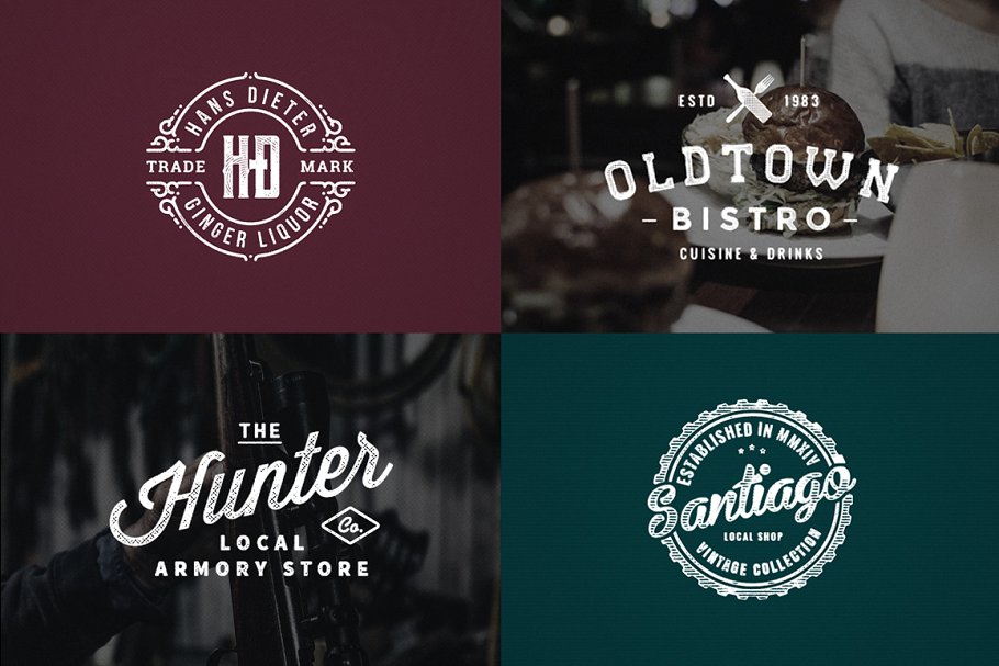 复古怀旧乡村风格图层样式 Vintage Hometown Effects Pack +BONUS插图(2)