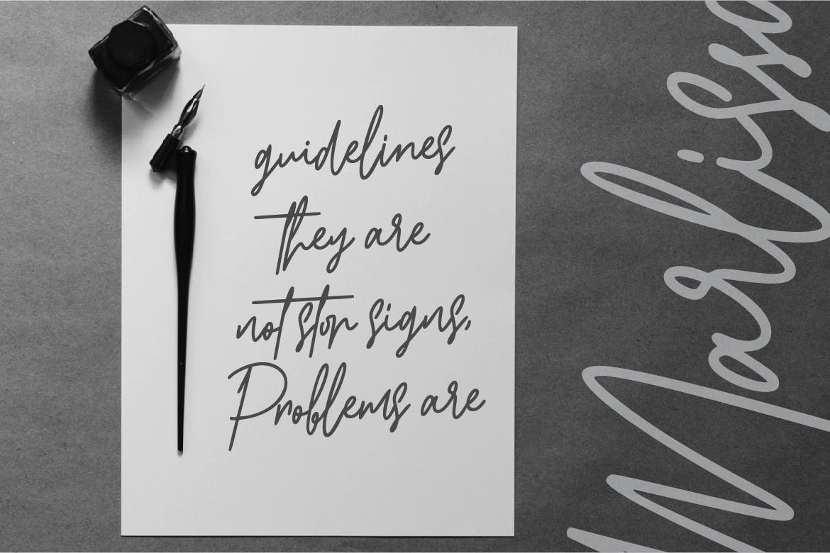 优雅流畅英文钢笔签名字体下载 Marlissa – Signature Font插图(5)