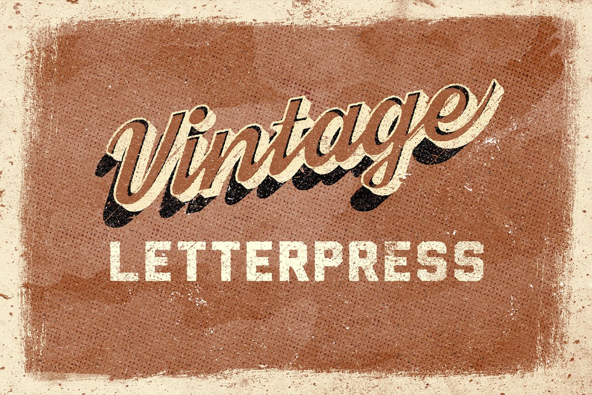 复古风格凸版印刷纹理PS图层样式插图(2)