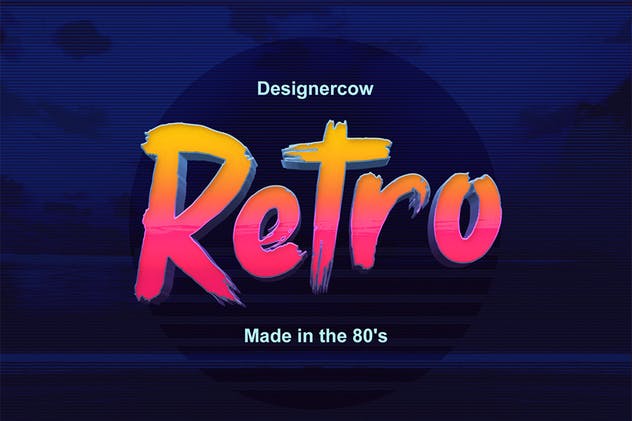 80年代复古风格3D立体PS字体样机模板v2 80’s Style Text Mockups V2插图(2)