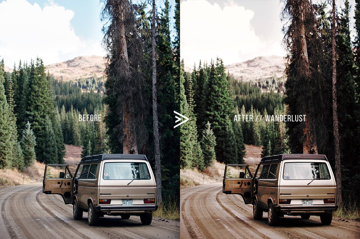 质感电影风格色调照片后期处理PS动作 Wanderlust Photoshop Action插图(2)