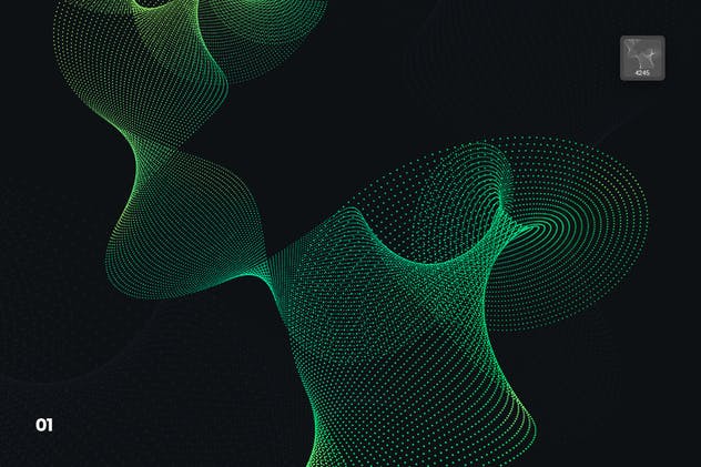 抽象虚线波浪漩涡图案Photoshop笔刷 Dotted Wavy Swirls Photoshop Brushes插图(1)