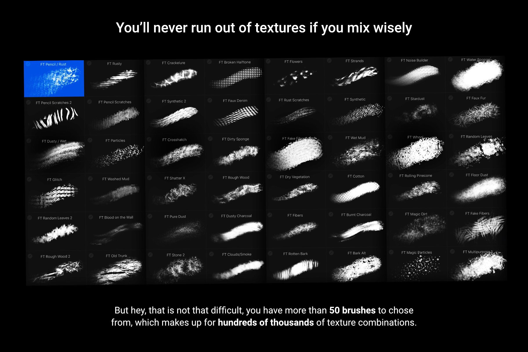 油墨绘画Procreate笔刷 Texturizer Pro – Procreate Brushes插图(3)