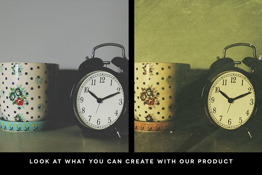 复古时光照片调色处理PS动作 Vintage Effects Second Set插图(1)